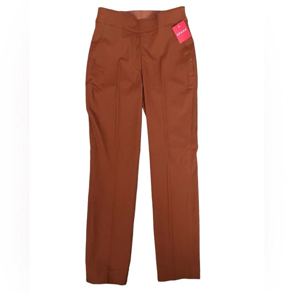 Spanx On The Go Women’s Ankle Slim Straight Stretch Bronze Glow Pant Large Tall - Picture 6 of 8